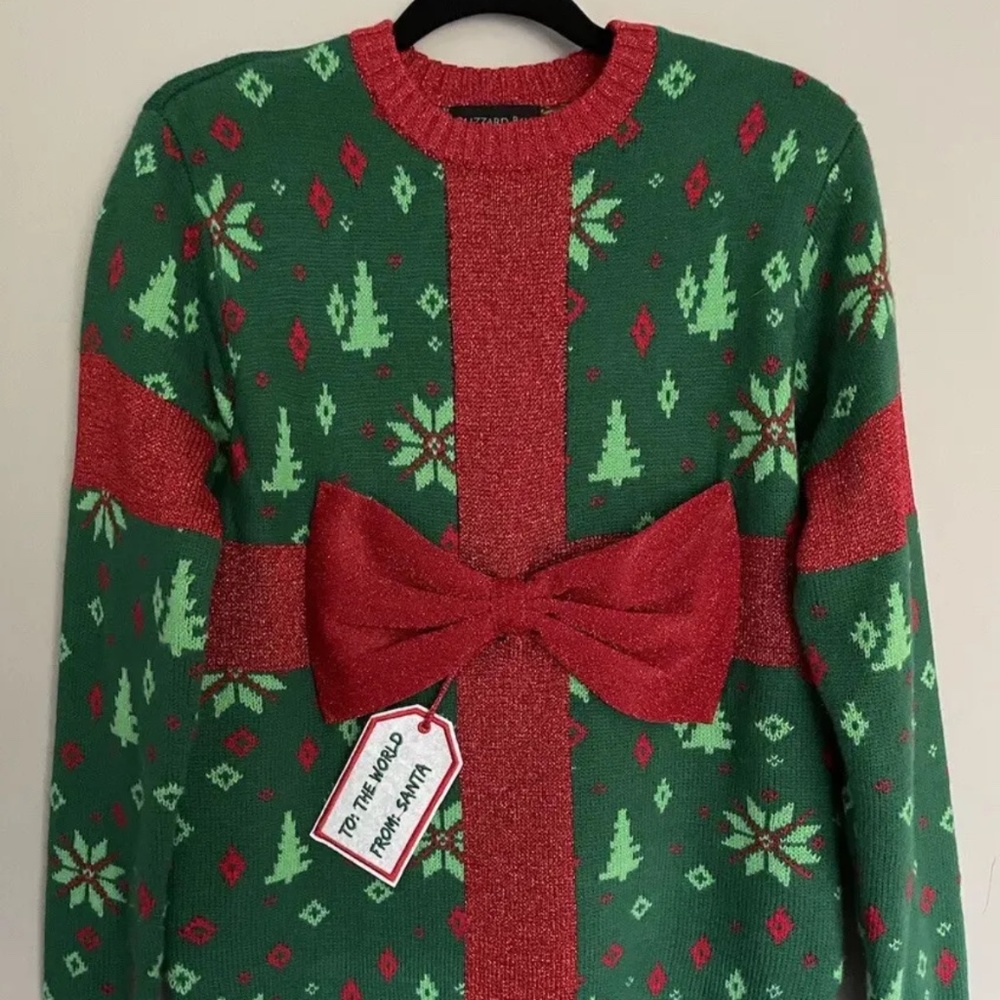 Blizzard Bay sz S Gift to the world from Santa Ugly Holiday Christmas Sweater